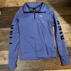 PINK Victoria's Secret Heathered Blue Quarter-Zip